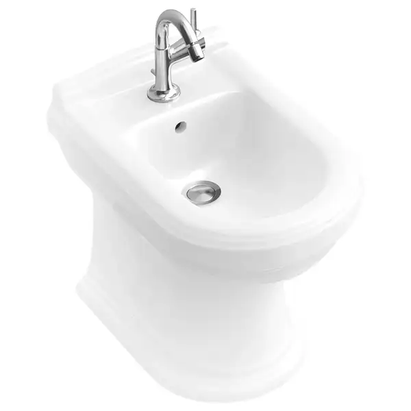 Биде напольное Villeroy & Boch Hommage 57,5х37 см (ярко-белый ceramicplus) (744200R2) фото 1 Aquada.com.ua