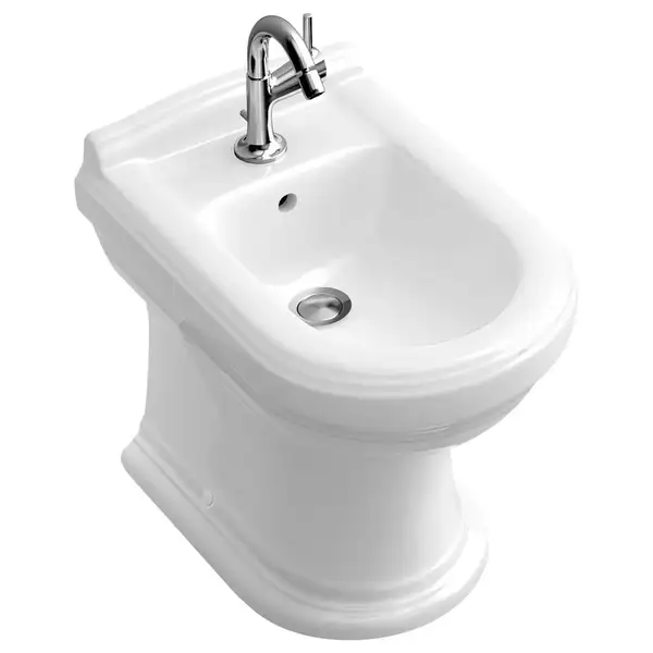 Биде напольное Villeroy & Boch Hommage 57,5х37 см (ярко-белый ceramicplus) (744200R2) фото 2 Aquada.com.ua