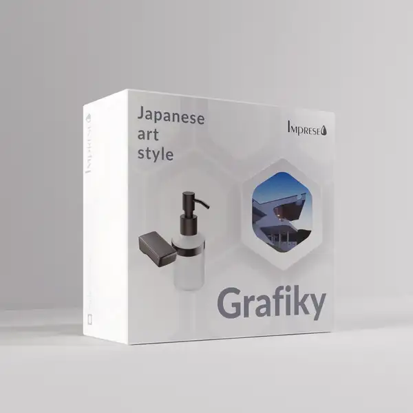 Дозатор для жидкого мыла Imprese Grafiky, black nickel (ZMK041807310) фото 2 Aquada.com.ua