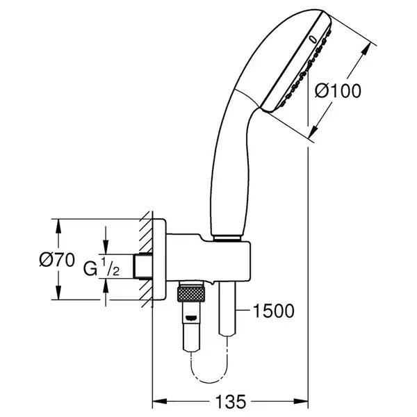 Grohe New Tempesta Classic Душевой набор, хром (26406001)
