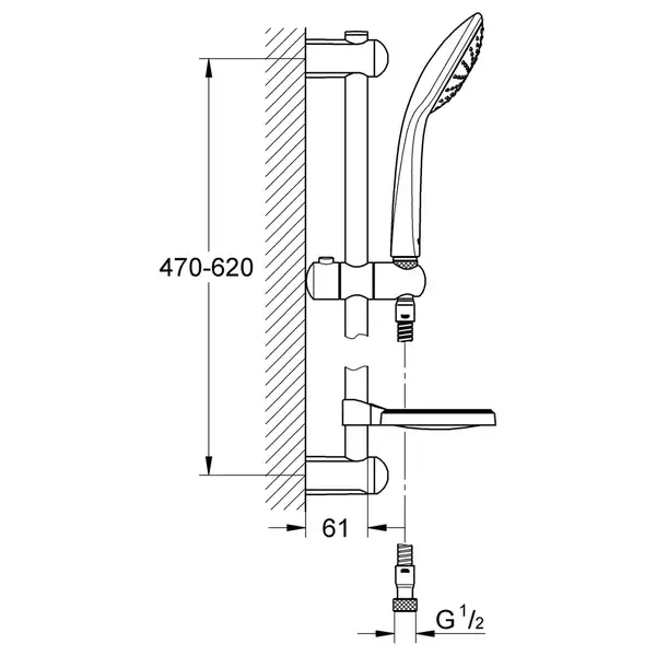 Grohe Euphoria Душевой гарнитур со штангой, хром (27266001)