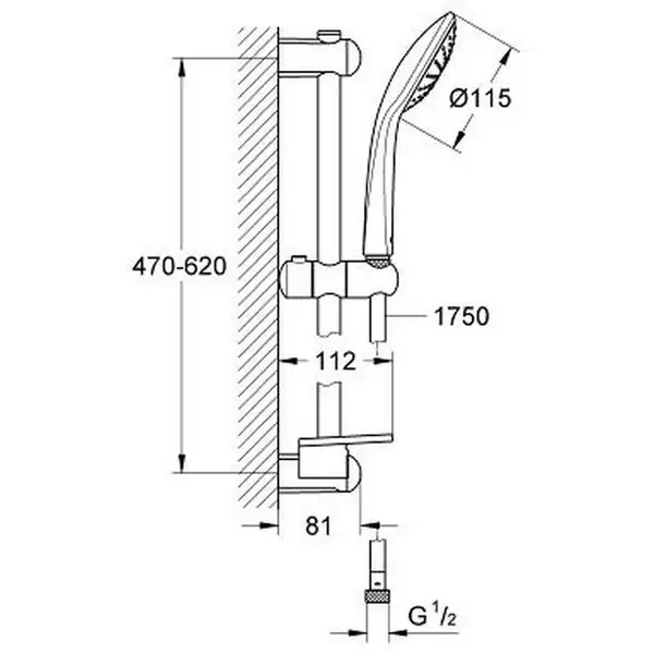 Grohe Euphoria Душевой гарнитур со штангой, хром (27266001)
