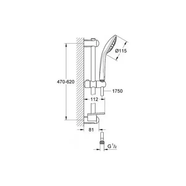 Grohe Euphoria Душевой гарнитур со штангой, хром (27266001)