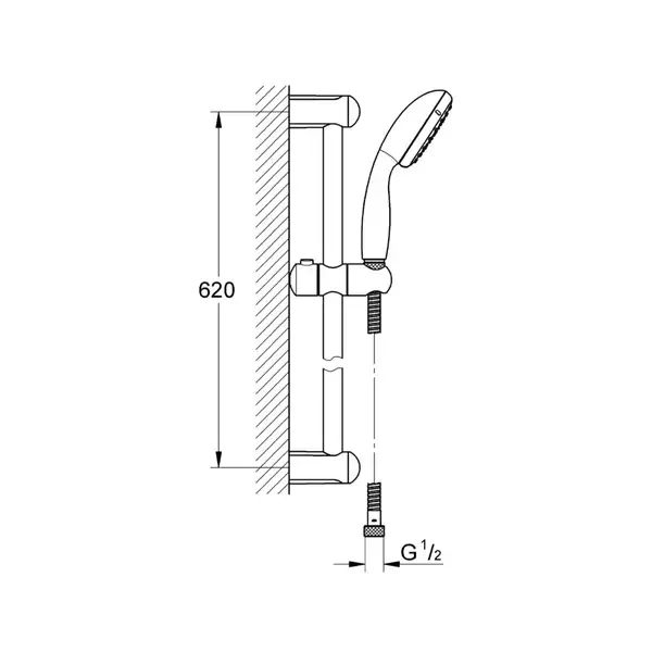 Душевой гарнитур Grohe Tempesta 100 (27924000) фото 3 Aquada.com.ua