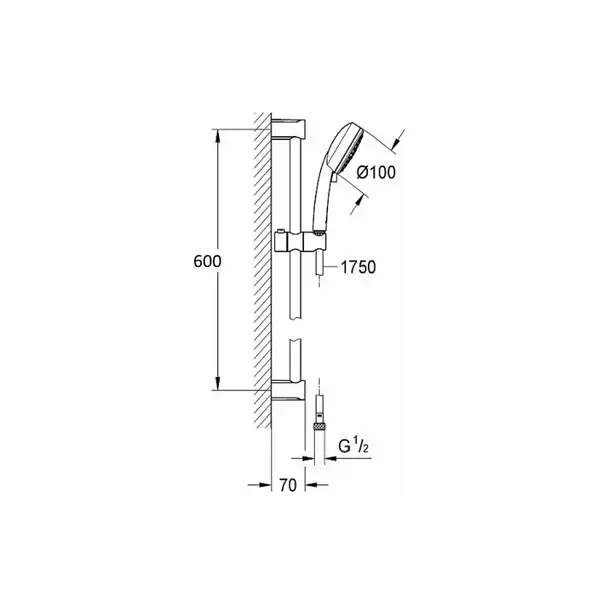 Душовий гарнітур зі штангою, 3 режими струменю Grohe New Tempesta Cosmopolitan (27929002)