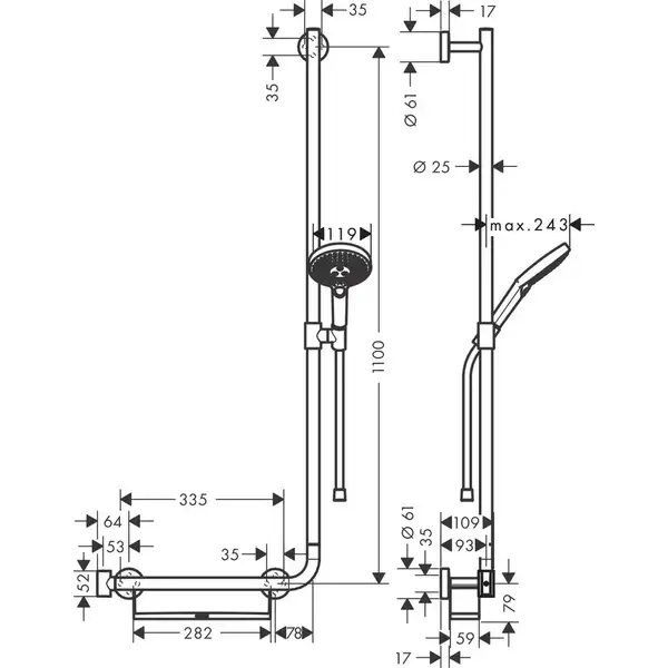 Hansgrohe Raindance Select S 120 Душевой набор, хром (26326000)