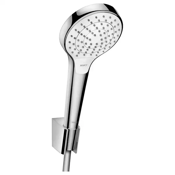 Душевой гарнитур Hansgrohe Croma Select S (цвет - хром/белый). 3 типа струи, шланг 1600 мм (26411400) фото 1 Aquada.com.ua