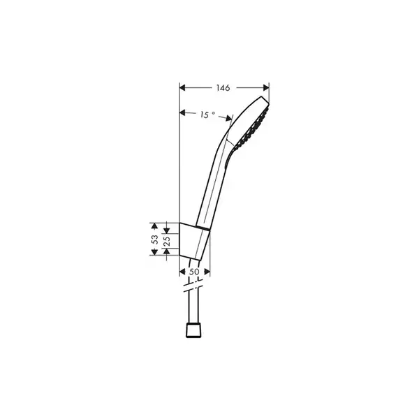 Ручной душ с держателем и шлангом 1,25 м Hansgrohe Croma Select S (цвет - хром/белый) (26421400) фото 2 Aquada.com.ua