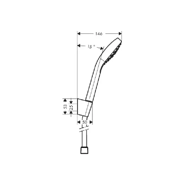 Ручной душ с держателем и шлангом 1,25 м Hansgrohe Croma Select S 1jet (цвет - хром/белый) (26424400) фото 3 Aquada.com.ua