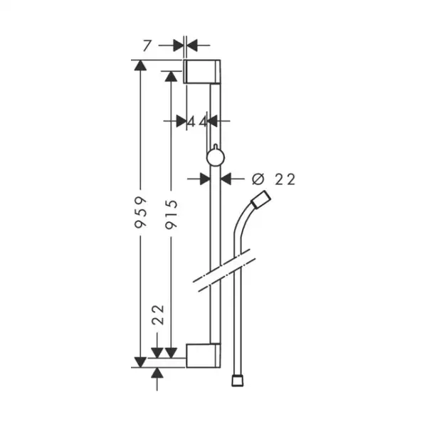 Душова штанга Hansgrohe Unica Сroma 90 см зі шлангом 160 см, хром (26504000)