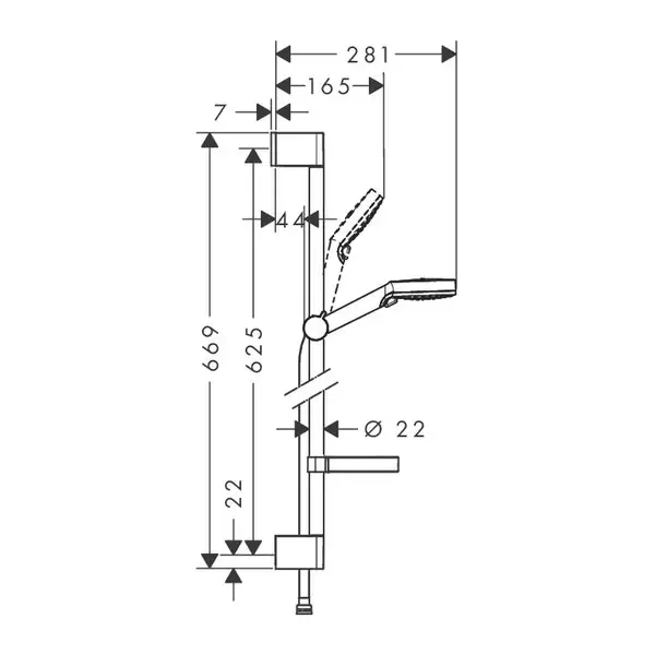 Hansgrohe Crometta Vario Душовий набір 65 см, хром (26553400)