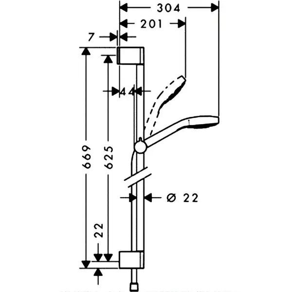 Душовий набір Hansgrohe Croma Select E 1jet, білий / хром (26584400)
