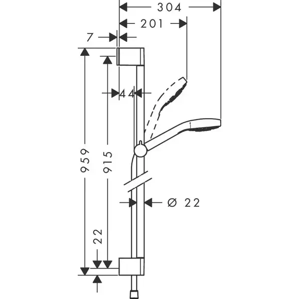 Душовий набір Hansgrohe Croma Select E Multi 900, білий / хром (26590400)