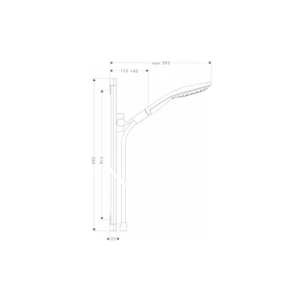 HANSGROHE Душевой гарнитур Raindance Select S 150 3jet со штангой 90 см (цвет - хром/белый) (26626400) фото 2 Aquada.com.ua