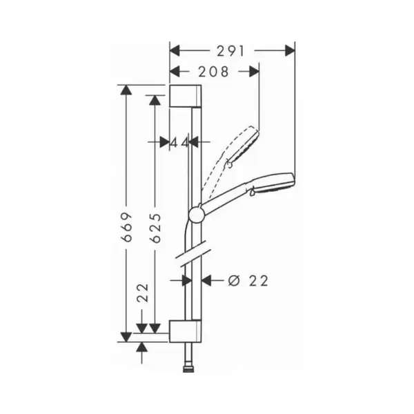 Hansgrohe Crometta 100 Vario 65 Душевой набор, белый/хром (26651400)
