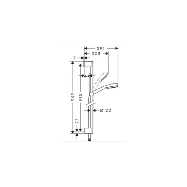 Душевой набор Hansgrohe Crometta белый/хром (26657400) фото 2 Aquada.com.ua