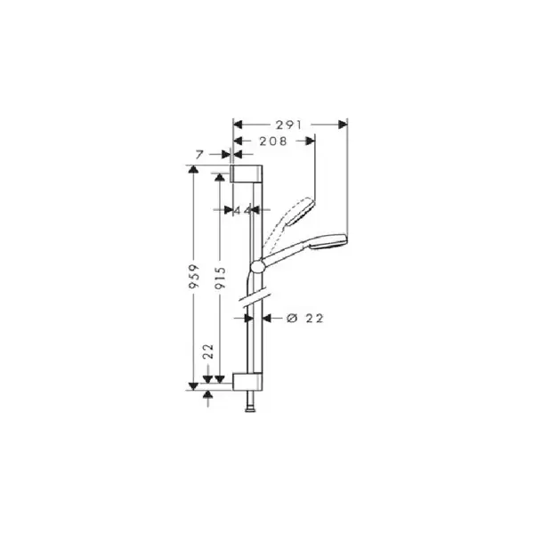 Душевой набор 0,90 мм Hansgrohe Crometta 100 (26658400) фото 2 Aquada.com.ua