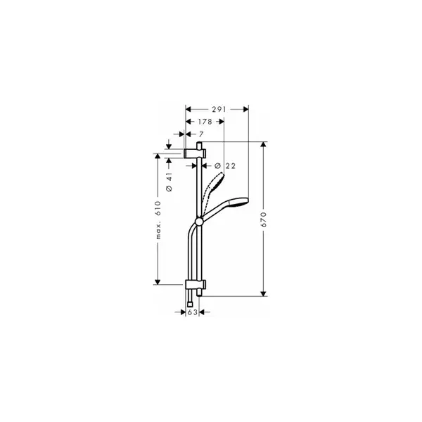 HANSGROHE MySelect E Multi EcoSmart Душевой набор 0,65м (26750400) фото 2 Aquada.com.ua