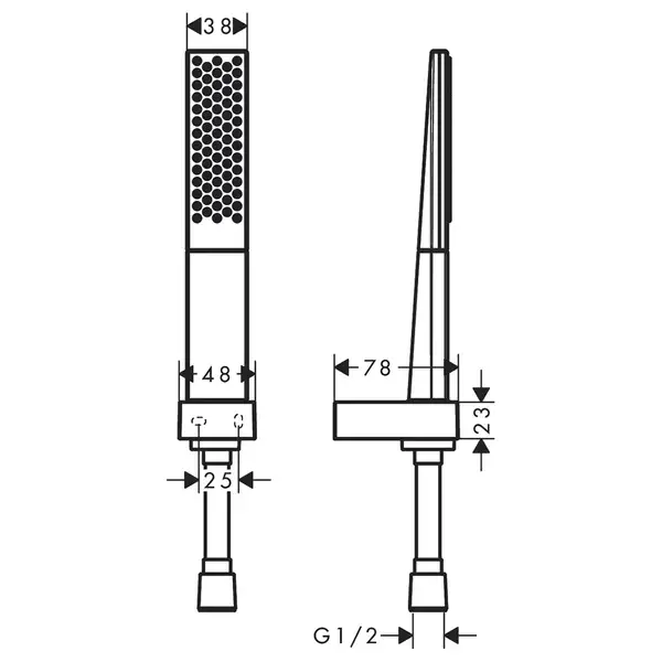 Душевой гарнитур Hansgrohe Rainfinity (цвет - хром/чёрный), 1 вид струи (26856000) фото 3 Aquada.com.ua