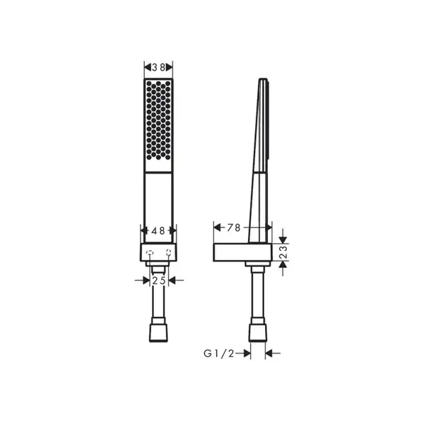Душевой гарнитур Hansgrohe Rainfinity (цвет - хром/чёрный), 1 тип струи, шланг 1250 мм (26857000) фото 2 Aquada.com.ua