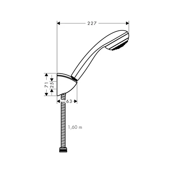 HANSGROHE Душевой набор 1,60 м, хром’ Crometta 85 1jet/ Porter’C (27577000) фото 2 Aquada.com.ua
