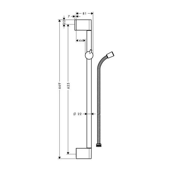 Hansgrohe Crometta Unica Штанга для душа, хром (27615000)