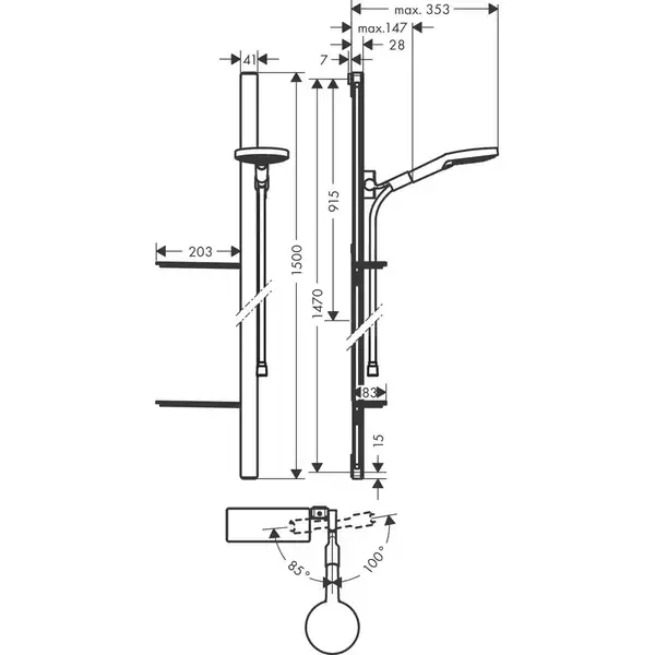 HANSGROHE Raindance Select S Душевой набор, хром (27646000)