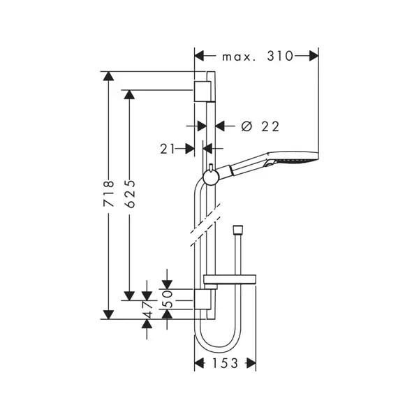 HANSGROHE Душевой набор 120 3jet P, Powder Rain Raindance Select S (27654000) фото 2 Aquada.com.ua