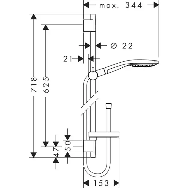 Душовий набір Hansgrohe Raindance Select S 150 3jet, білий / хром (27802400)
