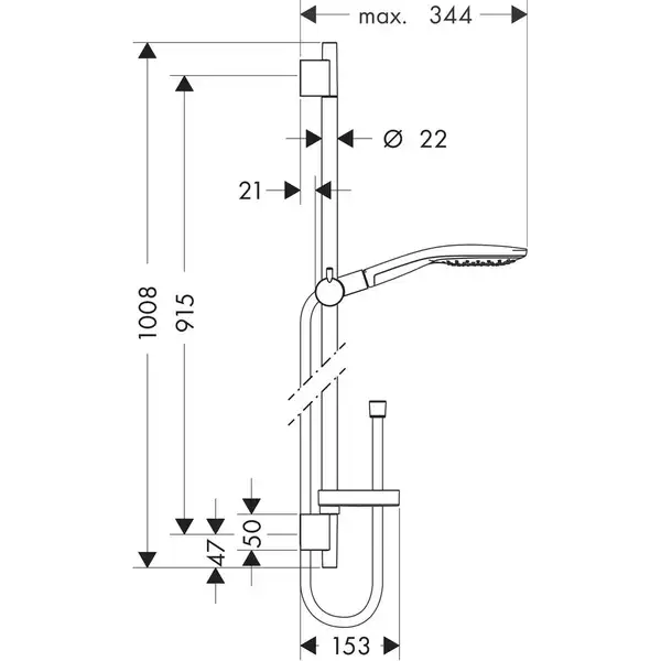Душовий набір Hansgrohe Raindance Select S 150 3jet, хром (27803000)