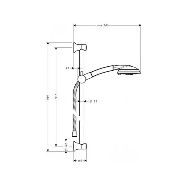 Hansgrohe Raindance Classic 100 Душовий набір 3jet, хром (27841000)