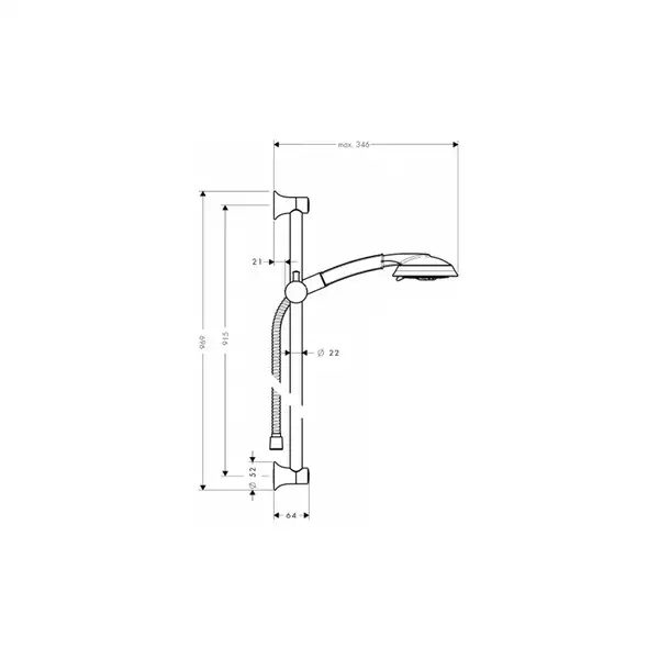 Душевая система Hansgrohe Raindance Classic 100 (цвет - белый/хром) (27841090) фото 2 Aquada.com.ua