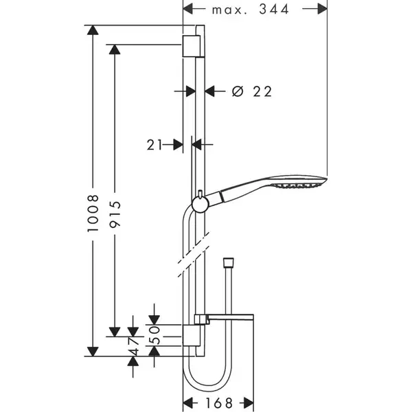 Душовий набір Hansgrohe Raindance Select E 150 3jet, хром (27857000)