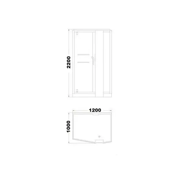 Паровой бокс Devit Soul 1200 × 900 х h2200 мм (стекло прозрачное) левое открывание (FEN8912BL) фото 2 Aquada.com.ua