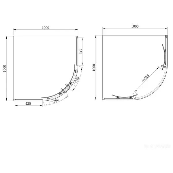 Душевая кабина Primera Frame 100 х 100 х 190 см (стекло "шиншилла") (SHQP51106) фото 4 Aquada.com.ua