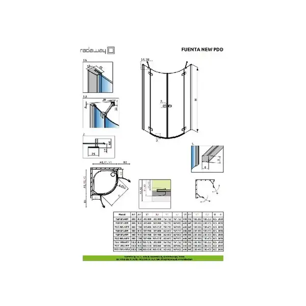 Душевая кабина Radaway Fuenta New PDD 80 L (профиль - хром; стекло - прозрачное) (384002-01-01L) фото 2 Aquada.com.ua