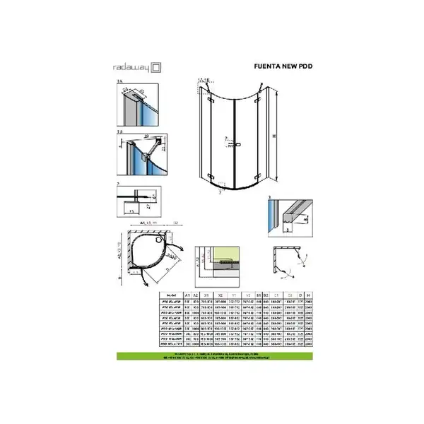 Душевая кабина Radaway Fuenta New PDD 80 R (профиль - хром; стекло - прозрачное) (384002-01-01R) фото 2 Aquada.com.ua