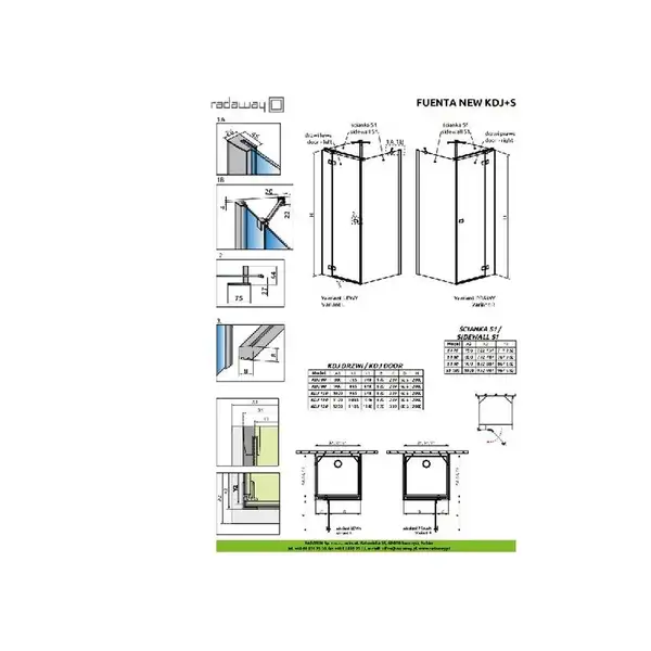 Душевая кабина Radaway Fuenta New KDJ+S door 120 R (профиль - хром; стекло - прозрачное) (384024-01-01R) фото 2 Aquada.com.ua