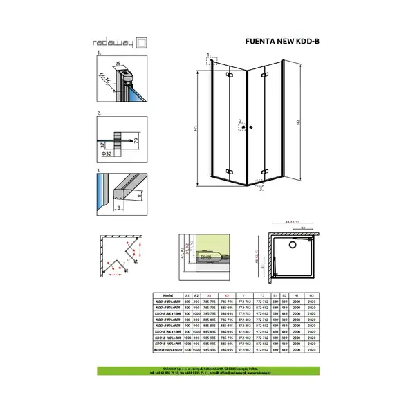 Душевая кабина Radaway Fuenta New KDD B 100 R (профиль - хром; стекло - прозрачное) (384072-01-01R) фото 3 Aquada.com.ua