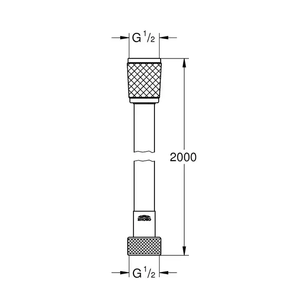 GROHE Металлический душевой шланг 2000 мм Relexaflex Metal (28413001) фото 2 Aquada.com.ua
