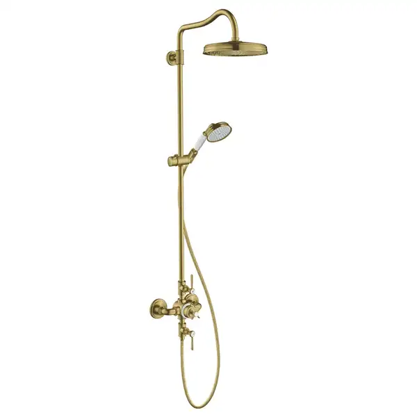 Душевая система с термостатом Axor Montreux Showerpipe (цвет - матовая латунь) (16572950) фото 1 Aquada.com.ua