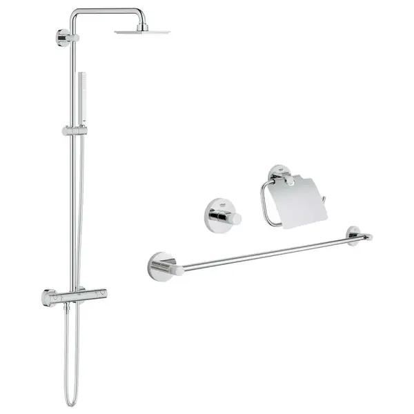 Комплект Grohe душевая система Euphoria 27932000 + набор аксессуаров Essentials 40775001 (2793200040775000)