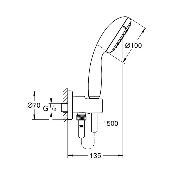 Душевая система скрытого монтажа Grohe Bau Loop (цвет - хром) (2908100L) фото 4 Aquada.com.ua
