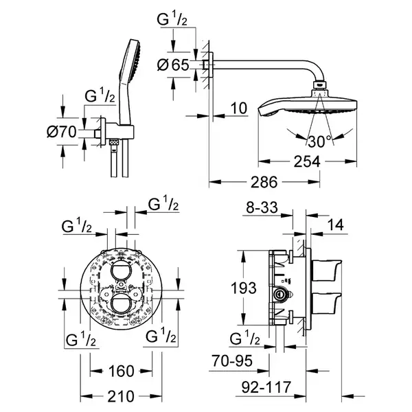 GROHE Душевая система GROHTHERM 2000 (34283001) фото 2 Aquada.com.ua