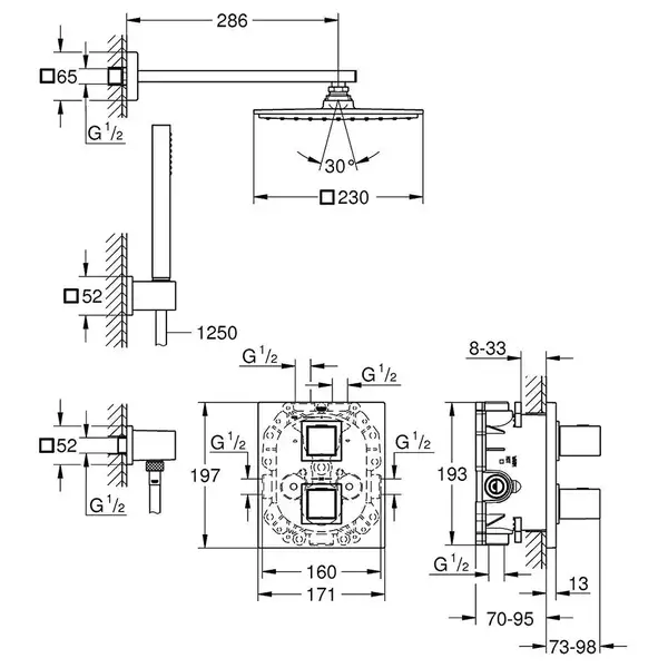 GROHE Душевая система GROHTHERM CUBE (34506000) фото 2 Aquada.com.ua