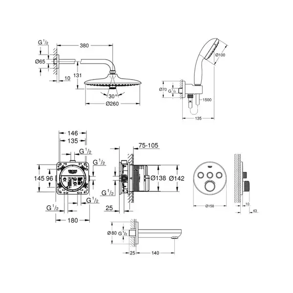 GROHE Набор скрытого монтажа Smartcontrol  (34614SC3)