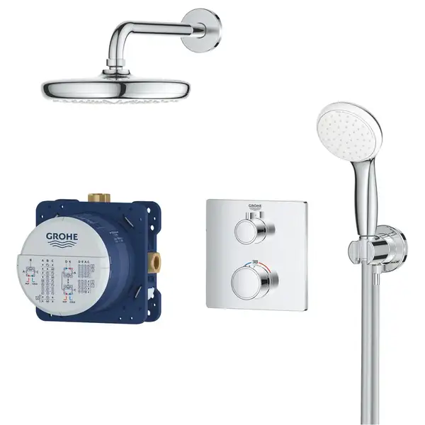 Душова система прихованого монтажу з термостатом Grohe Grohtherm Convent. Concealed (34729000)