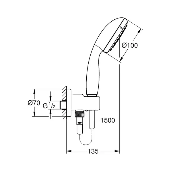 Душевая система скрытого монтажа с термостатом Grohe Grohtherm (цвет - хром) (3472900A) фото 5 Aquada.com.ua