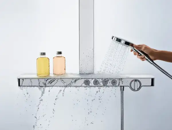 Душевая система с термостатом Hansgrohe Rainmaker Select 460 Showerpipe 2jet (цвет - хром/белый) (27109400) фото 2 Aquada.com.ua