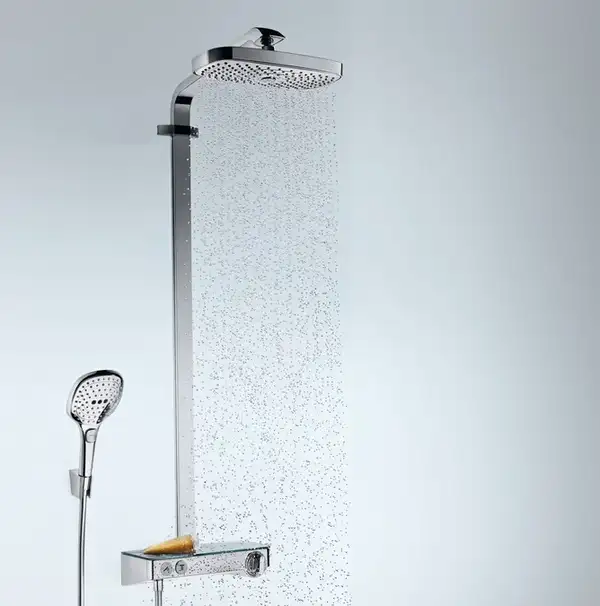 Душевая система с термостатом Hansgrohe Raindance E Showerpipe 300 2jet с ShowerTablet Select 300 (цвет - хром) (27126000) фото 2 Aquada.com.ua
